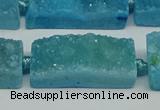 CNG7016 15.5 inches 10*28mm - 12*30mm freeform druzy agate beads