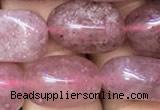 CNG8062 15.5 inches 8*10mm - 10*14mmm nuggets strawberry quartz beads