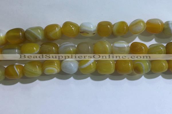 CNG8131 15.5 inches 8*12mm nuggets striped agate beads wholesale