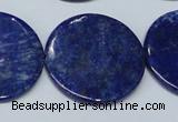 CNL1281 15.5 inches 30mm flat round natural lapis lazuli beads