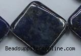 CNL693 15.5 inches 35*35mm diamond natural lapis lazuli beads