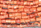 COBS01 15 inches 8*12 - 10*14mm irregular orange coral beads wholesale