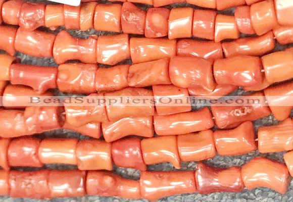 COBS01 15 inches 8*12 - 10*14mm irregular orange coral beads wholesale