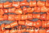 COBS02 15 inches 12*16 - 13*18mm irregular orange coral beads wholesale