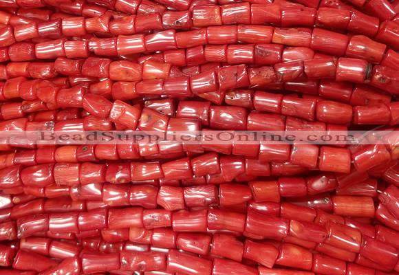 COBS03 15 inches 6*10 - 10*14mm irregular red coral beads wholesale