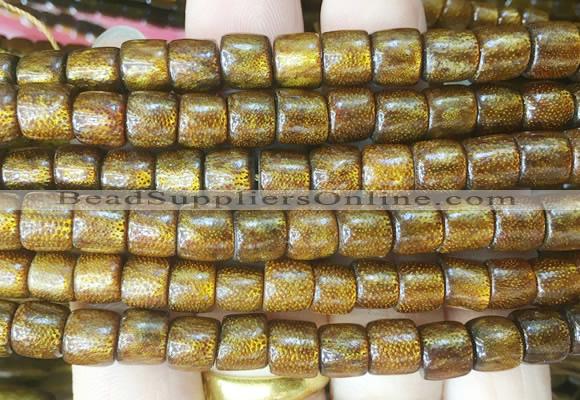 COBS08 15 inches 5*7mm heishi golden coral beads wholesale