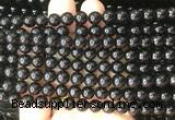 COBS19 15 inches 7mm round black coral beads wholesale