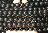 COBS21 15 inches 9mm round black coral beads wholesale