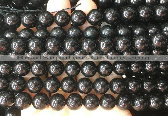 COBS21 15 inches 9mm round black coral beads wholesale