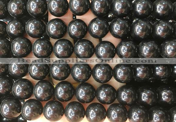 COBS23 15 inches 13mm round black coral beads wholesale