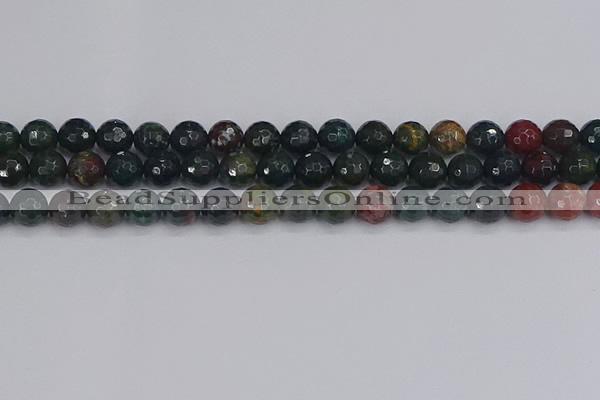 COJ312 15.5 inches 8mm faceted round Indian bloodstone beads