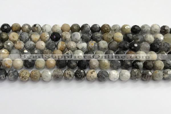 COP1610 15.5 inches 8mm faceted round moss opal beads