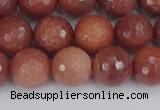 COP444 15.5 inches 10mm faceted round African blood jasper beads