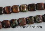 COP612 15.5 inches 10*10mm square green opal gemstone beads