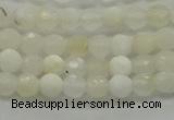 COP930 15.5 inches 4mm faceted round white opal gemstone beads