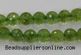 COQ15 16 inches 12mm faceted round dyed olive quartz beads wholesale