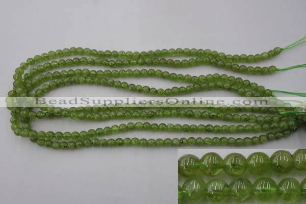 COQ52 15.5 inches 6mm round natural olive quartz beads wholesale
