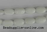COV58 15.5 inches 8*12mm oval white porcelain beads wholesale