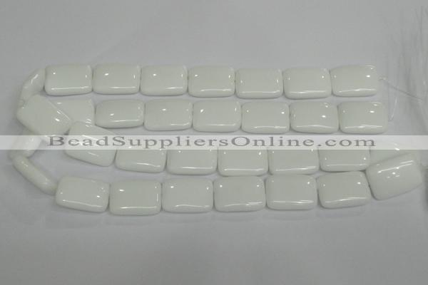 CPB123 15.5 inches 18*25mm rectangle white porcelain beads wholesale
