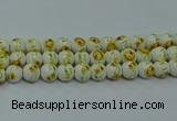 CPB564 15.5 inches 12mm round Painted porcelain beads