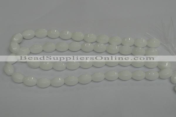 CPB70 15.5 inches 12*16mm rice white porcelain beads wholesale