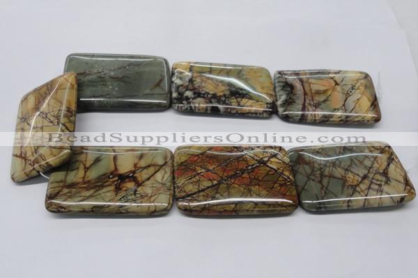 CPJ36 15.5 inches 40*60mm rectangle picasso jasper beads wholesale