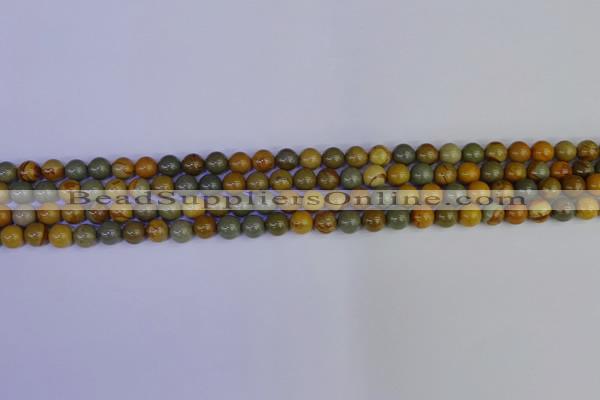 CPJ450 15.5 inches 4mm round wildhorse picture jasper beads