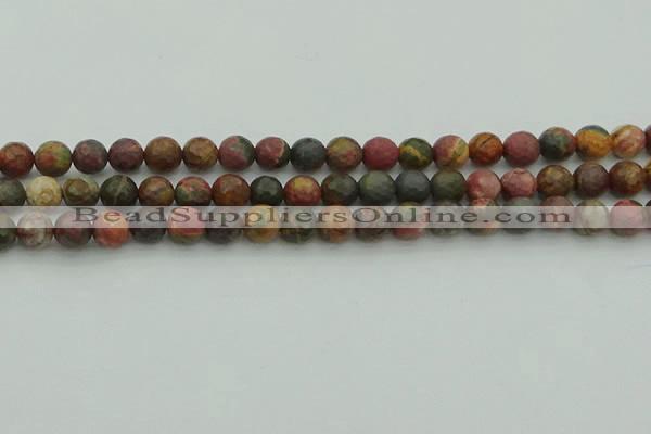 CPJ531 15.5 inches 6mm faceted round picasso jasper beads