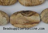 CPT255 15.5 inches 20*35mm oval picture jasper beads wholesale