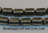 CPY122 15.5 inches 8*12mm tube pyrite gemstone beads wholesale