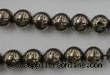 CPY204 15.5 inches 10mm round pyrite gemstone beads wholesale
