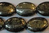 CPY42 16 inches 18*25mm oval pyrite gemstone beads wholesale