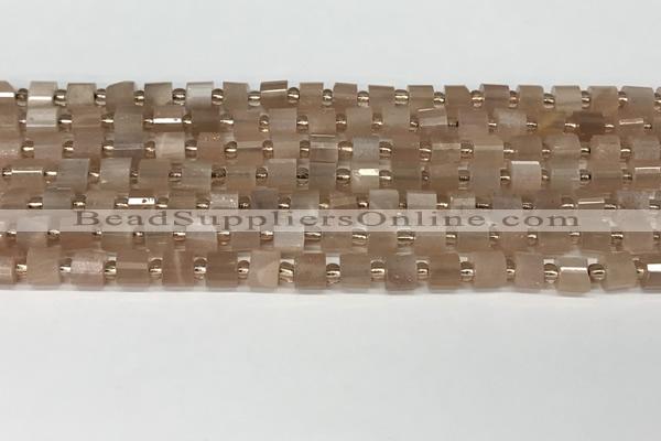 CRB1057 15.5 inches 4*6mm - 5*6mm faceted tyre moonstone beads