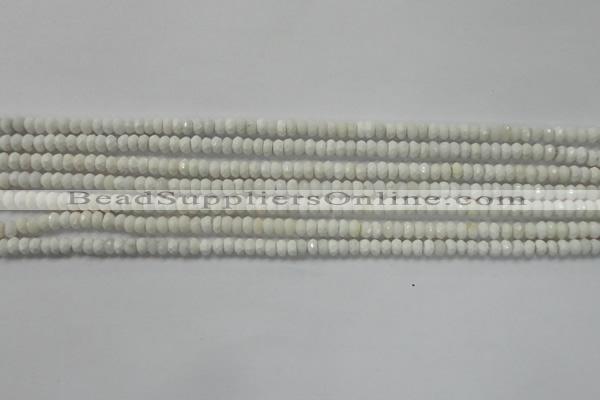 CRB109 15.5 inches 2.5*4mm faceted rondelle white agate beads