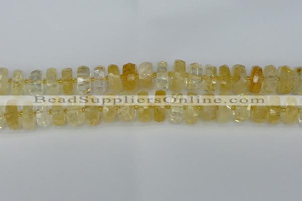 CRB1324 15.5 inches 8*16mm faceted rondelle citrine beads