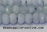 CRB1826 15.5 inches 5*7mm faceted rondelle aquamarine beads