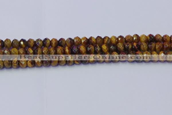 CRB1841 15.5 inches 5*8mm faceted rondelle yellow tiger eye beads
