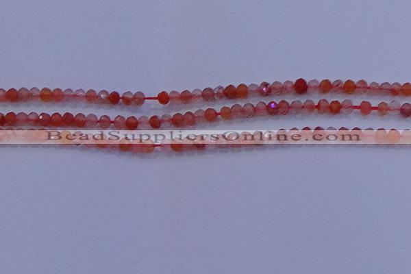 CRB1860 15.5 inches 2*3mm faceted rondelle south red agate beads