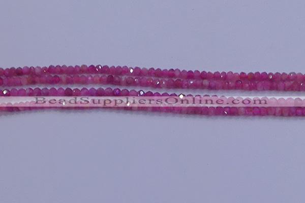 CRB1878 15.5 inches 2*3mm faceted rondelle red tourmaline beads