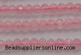 CRB220 15.5 inches 2.5*4mm faceted rondelle rose quartz beads