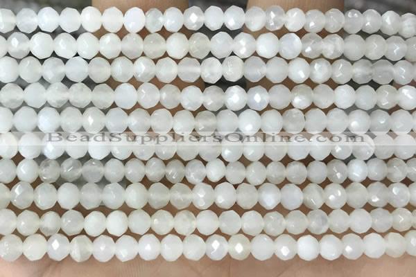 CRB2255 15.5 inches 3*4mm faceted rondelle white moonstone beads