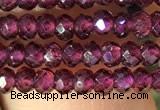 CRB2600 15.5 inches 2*3mm faceted rondelle red garnet beads