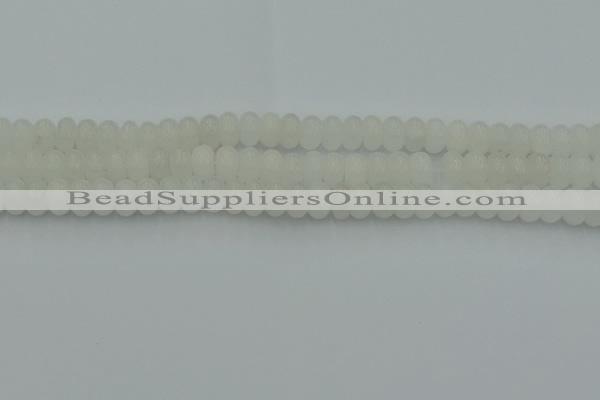 CRB2811 15.5 inches 5*8mm rondelle white jade beads wholesale
