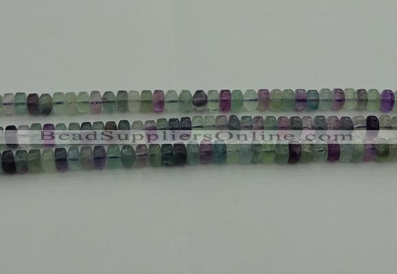 CRB406 15.5 inches 5*8mm rondelle fluorite gemstone beads