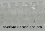 CRB551 15.5 inches 8*14mm faceted rondelle white crystal beads