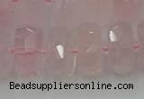 CRB560 15.5 inches 8*16mm faceted rondelle rose quartz beads