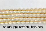 CRBS19 15 inches 12mm faceted round citrine beads wholesale