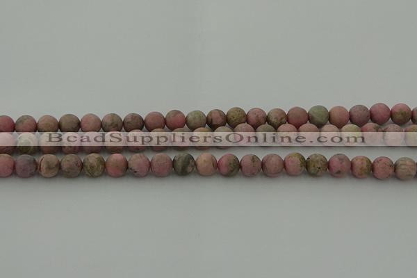 CRC1002 15.5 inches 8mm round matte rhodochrosite gemstone beads