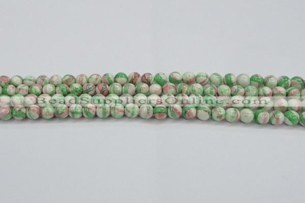 CRF381 15.5 inches 6mm round dyed rain flower stone beads wholesale