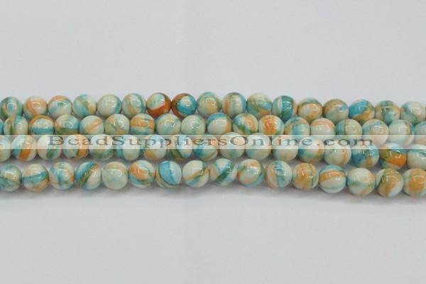 CRF396 15.5 inches 12mm round dyed rain flower stone beads wholesale